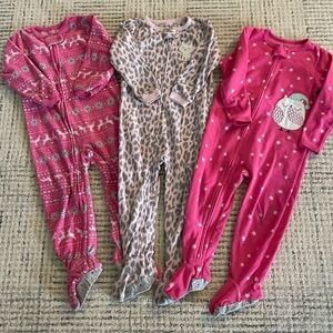 Carter's Pink and Gray Kids Footies Set